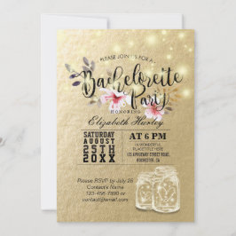 Invitación Bachiller Party Bridal Shower Mason Jar Luces