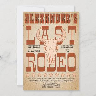 Invitación Bachiller último RODEO Oeste Cowboy Texas Adventur