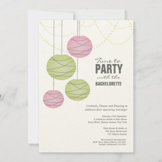 Invitación Bachillerato 5x7 Fiesta Linterna de papel verde ro