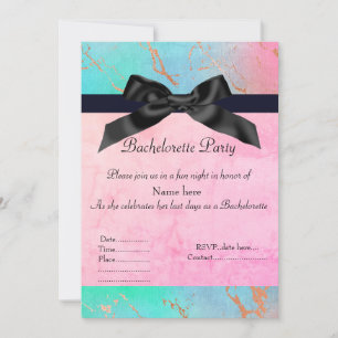 Invitación Bachillerato de mármol pastel verde rosa nuevo div