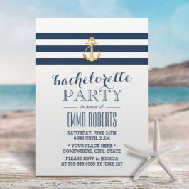 Invitación Bachillerato de oro de la marina franjas náuticas