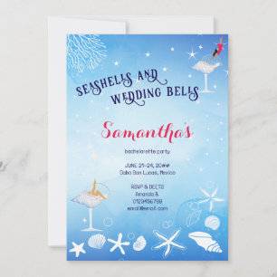 Invitación Bachillerato de playa y Boda Bells