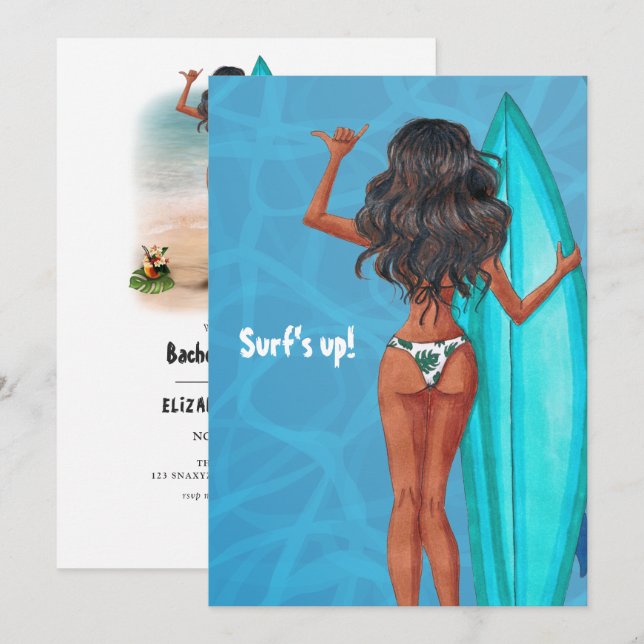 Invitación Bachillerato de vacaciones de verano en la playa d (Anverso / Reverso)