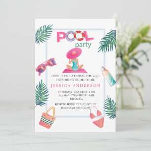 Invitación Bachillerato en bikinis Fiesta