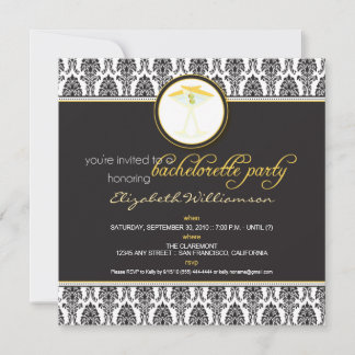 Invitación Bachillerato estilo Damasco (amarillo)