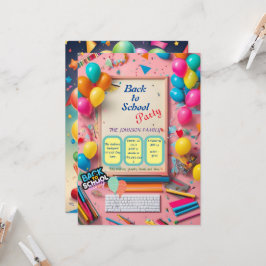 Invitación back-to-school party invitation