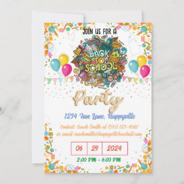 Invitación back-to-school party invitation