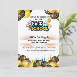 Invitación back-to-school party invitation