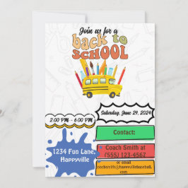 Invitación back-to-school party invitation