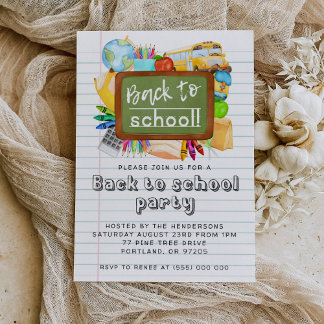 Invitación Back To School Party Invitation