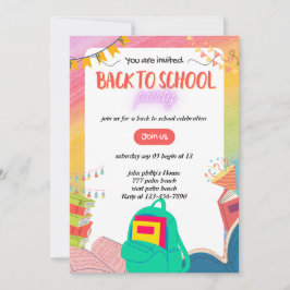 Invitación back-to-school party invitation