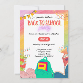 Invitación back-to-school party invitation 