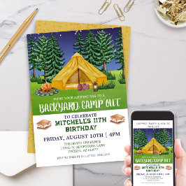 Invitación Backyard Outdoor Smores Camp Out Cumpleaños