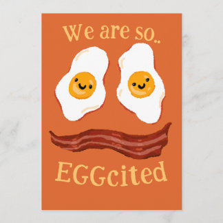 Invitación Bacon and eggs funny party invitation announcement