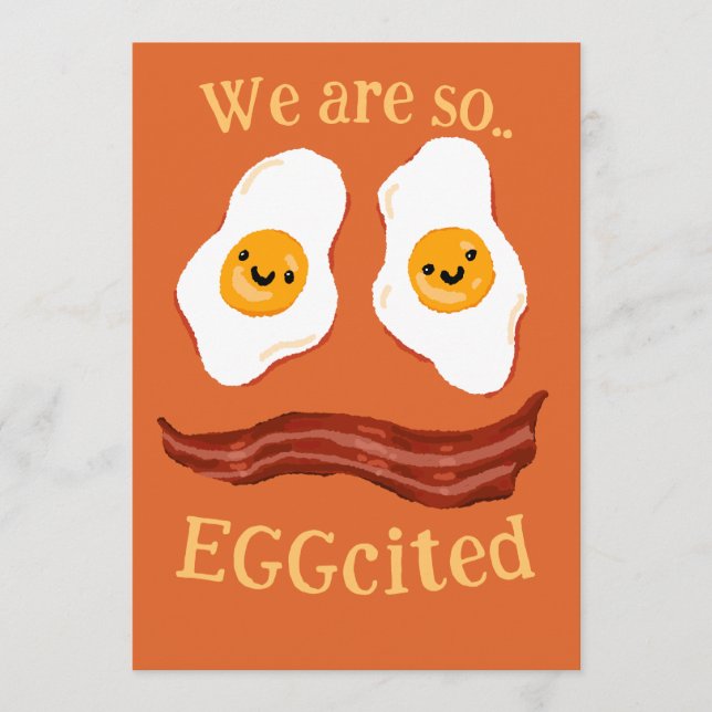 Invitación Bacon and eggs funny party invitation announcement (Anverso)