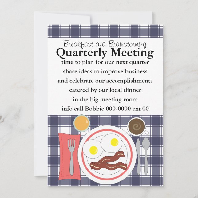 Invitación Bacon y huevos todos los negocios (Anverso)