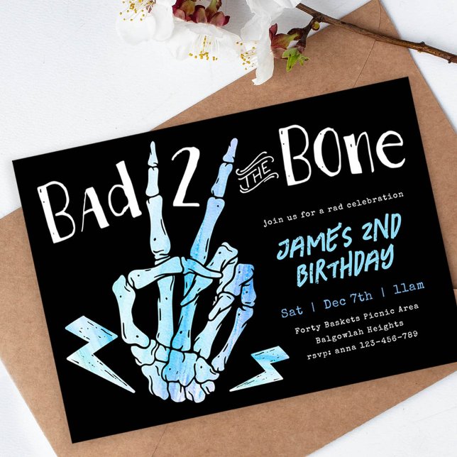 Invitación Bad TWO the Bone Boys Rad Second Birthday (Subido por el creador)