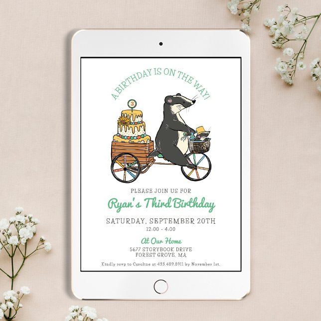 Invitación Badgers sobre la fiesta de los Terceros Cumpleaños (Subido por el creador)