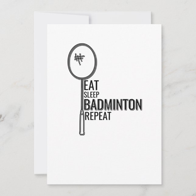 Invitación Badminton - Coma la repetición del indio del sueño (Anverso)