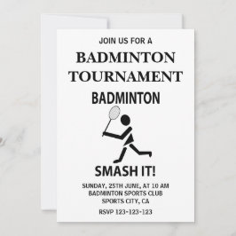 Invitación Badminton Smash It Sports Badminton