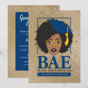 Invitación BAE Black and Educated Bachelor's Graduation
