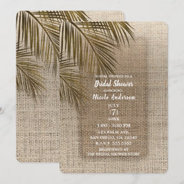 Invitación Bahama Breeze Palma de Bronce Arpillera Rústica Nu