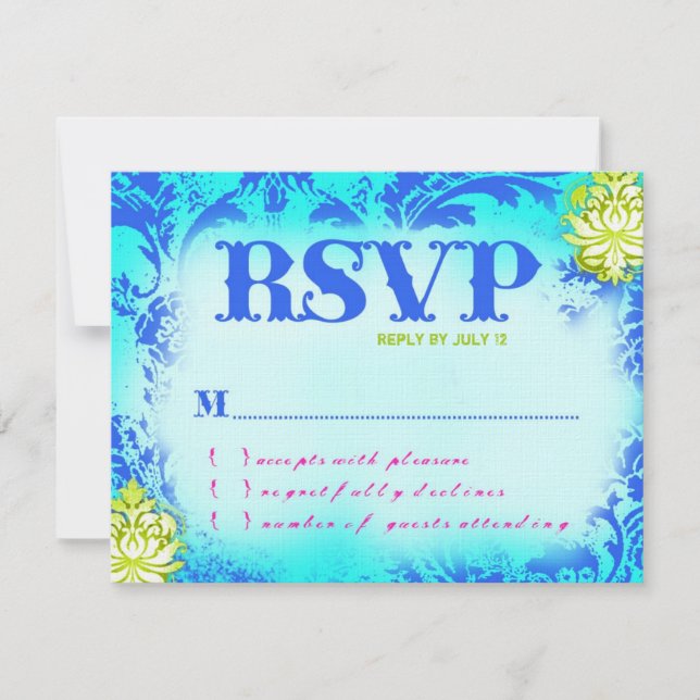 Invitación BAHAMAS RSVP Papel de 2 Líneas (Anverso)