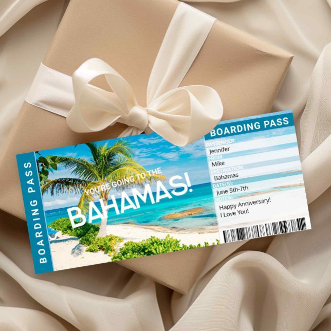 Invitación Bahamas Surprise Trip Boarding Pass Gift Card (Subido por el creador)