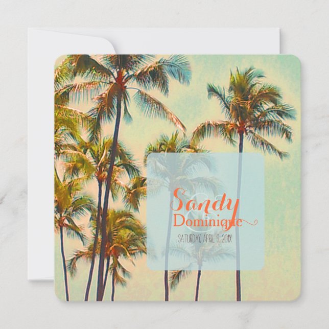 Invitación Bahía de PixDezines kailua/boda tropical (Anverso)