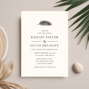 Invitación Bahia Modern Minimal Palm Leaf Boda