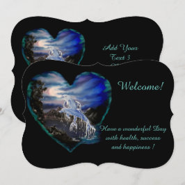 Invitación Bahía por la noche, Dolphin Love , agrega tu texto