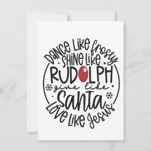 Invitación Baila como Frosty Brilla como Rudolph Navidad