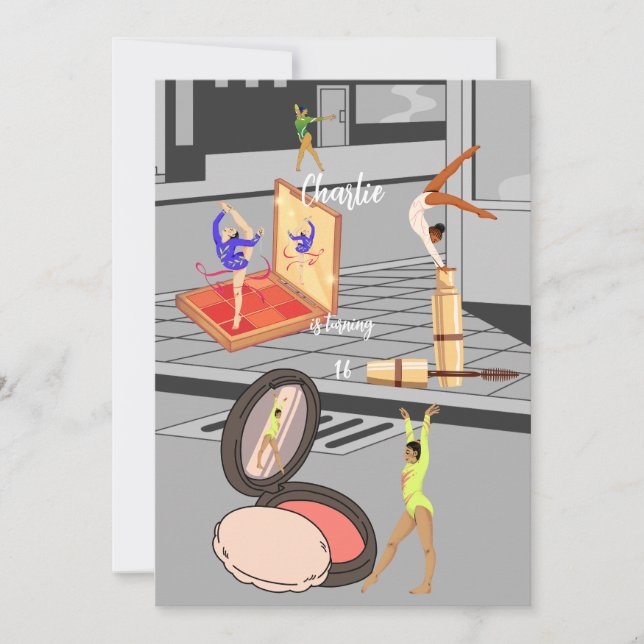 Invitación Bailando en un cumpleaños de Dusting of Rubor (Anverso)