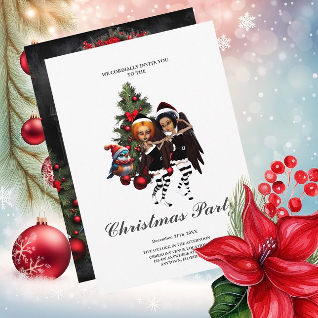 Invitación Bailando para navidades. (Gothic Christmas)