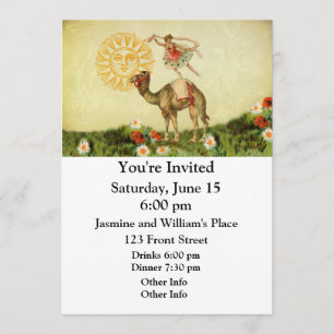 Invitación Bailarín de cosechas en un camello