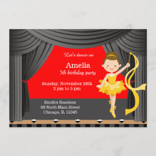 Invitación Bailarín de cumpleaños