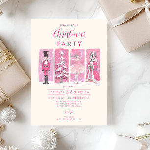 Invitación Bailarín de nueces rosa Navidad Ballet