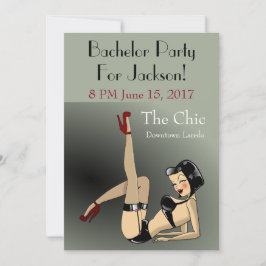 Invitación Bailarín exótico divertido para despedida de solte