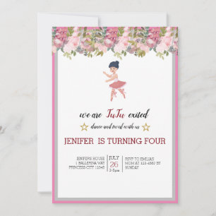 Invitación Bailarín   Fiesta de cumpleaños del Ballet Floral 