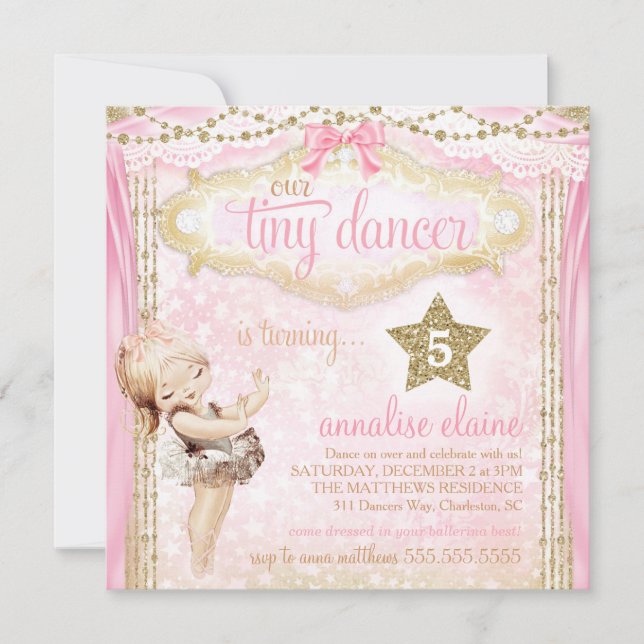Invitación Bailarina bailarina de venado mágico GC (Anverso)