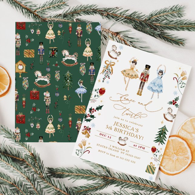 Invitación Bailarina de los bailarines nutcracker y cumpleaño (Subido por el creador)