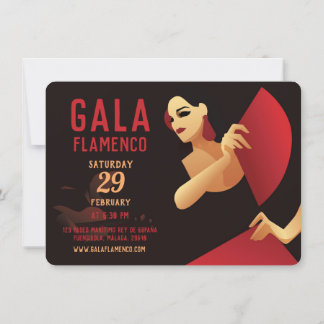 Invitación Bailarina española de flamenco con ventilador negr