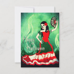 Invitación bailarina española feliz de halloween