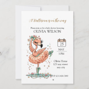 Invitación Bailarina Flamingo Grácil en Floración