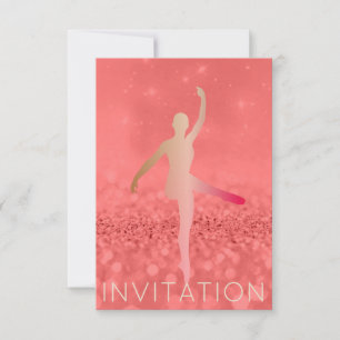 Invitación Bailarina moderna Piruette Pink Rubor Foxier