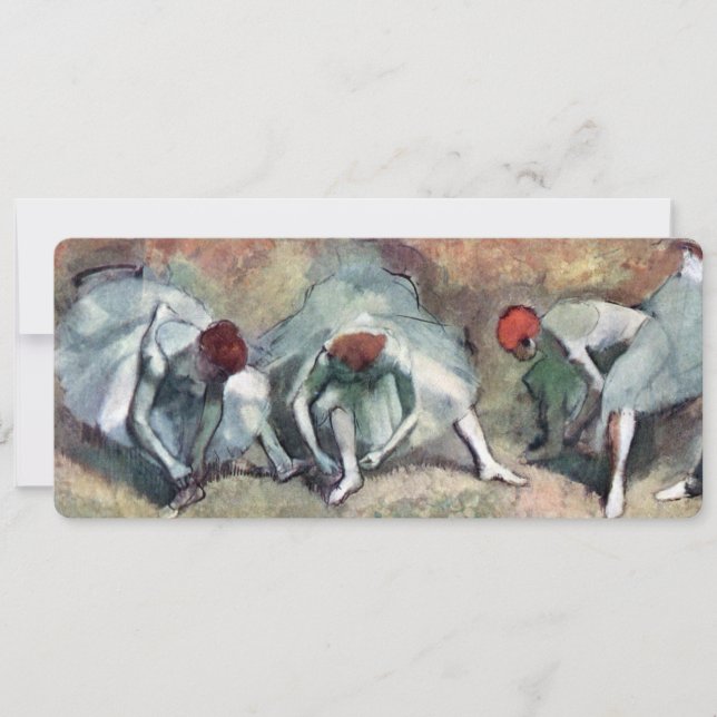 Invitación Bailarinas atándose los zapatos por Edgar Degas (Anverso)