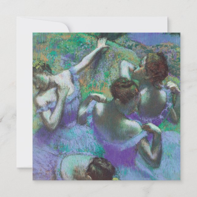Invitación Bailarinas azules de Edgar Degas, impresionismo vi (Anverso)
