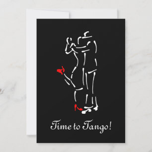 Invitación Bailarinas de tango (zapatos rojos) con texto de P