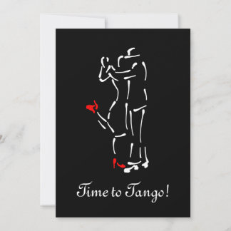 Invitación Bailarinas de tango (zapatos rojos) con texto de P