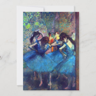 Invitación Bailarinas en Azul por Edgar Degas, Arte de Ballet